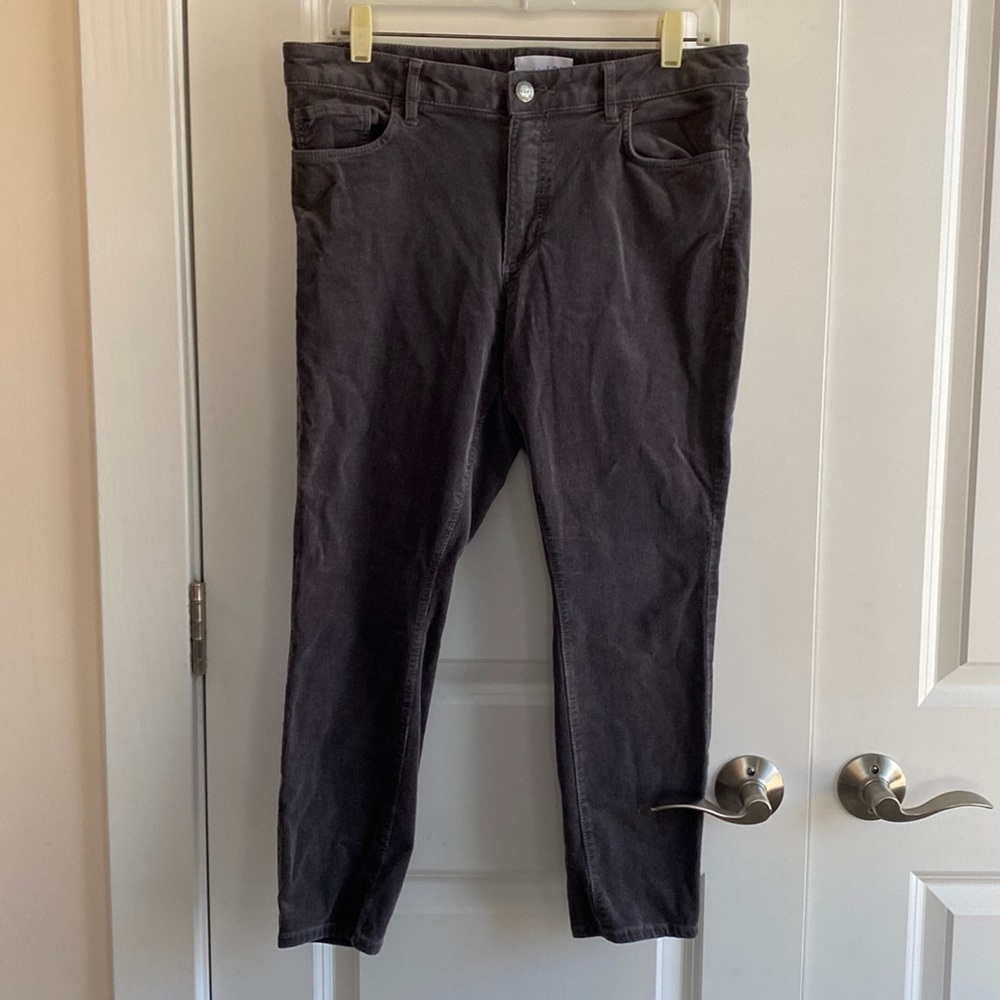 LOFT Curvy Skinny Grey Corduroy Pants Size 31